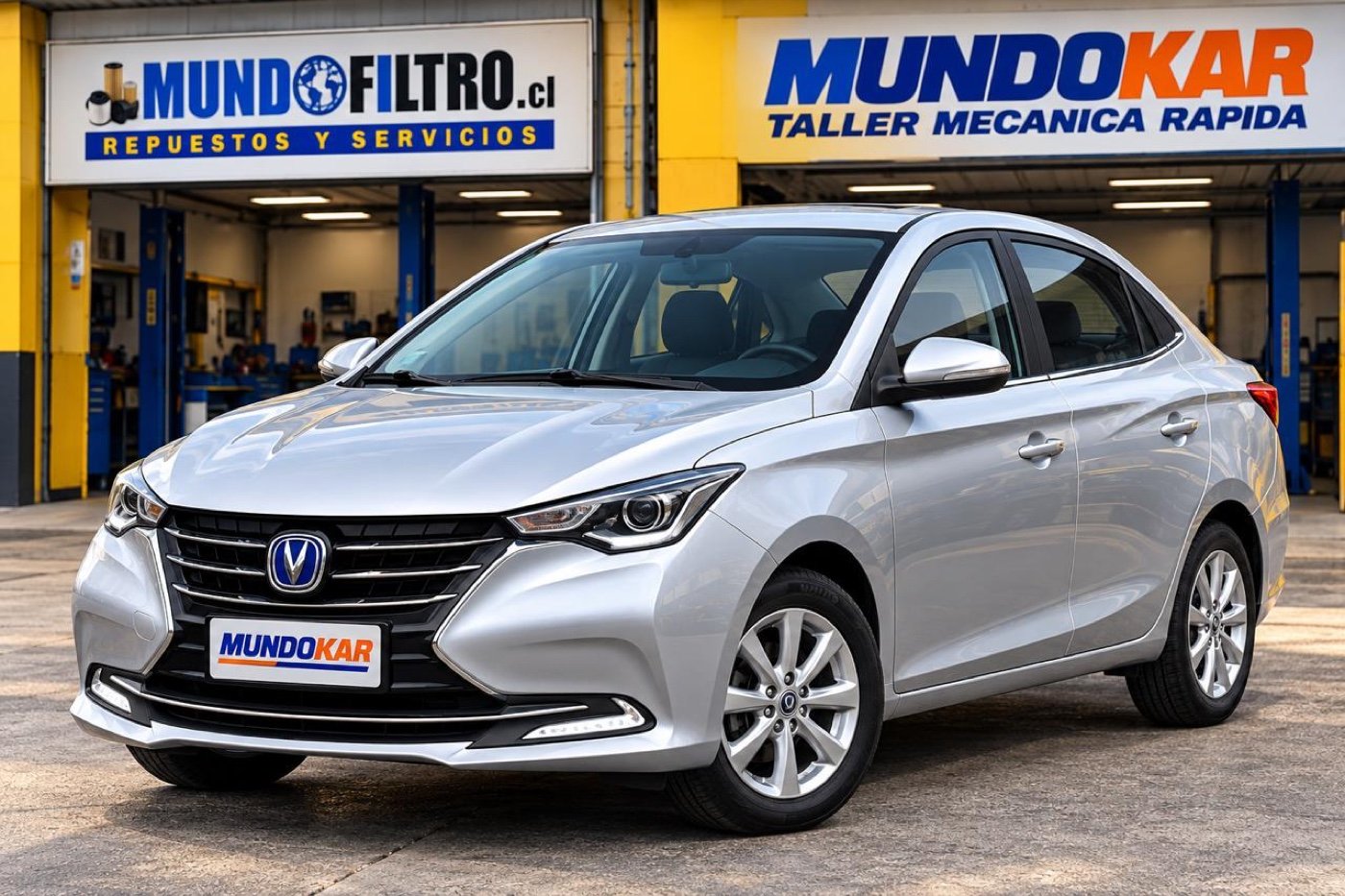 Changan Alsvin 2026 plata - vista frontal 3/4, taller Mundokar