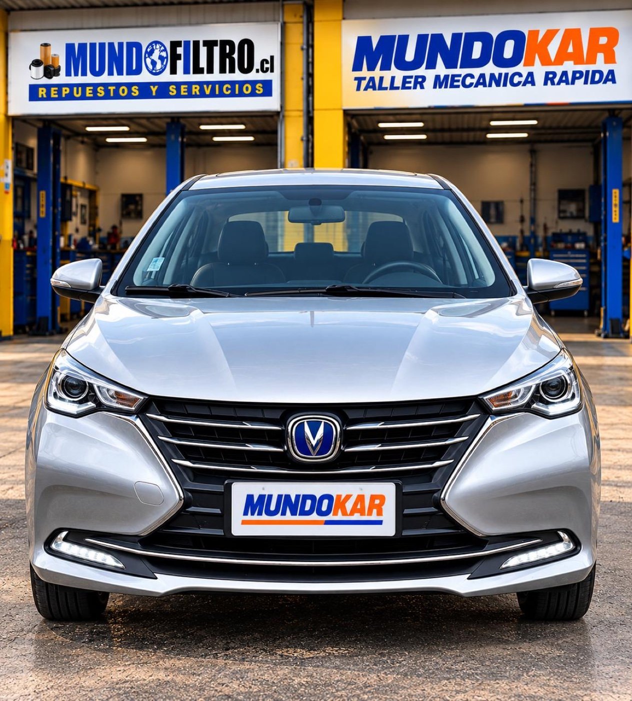 Changan Alsvin 2026 plata - vista frontal, taller Mundokar